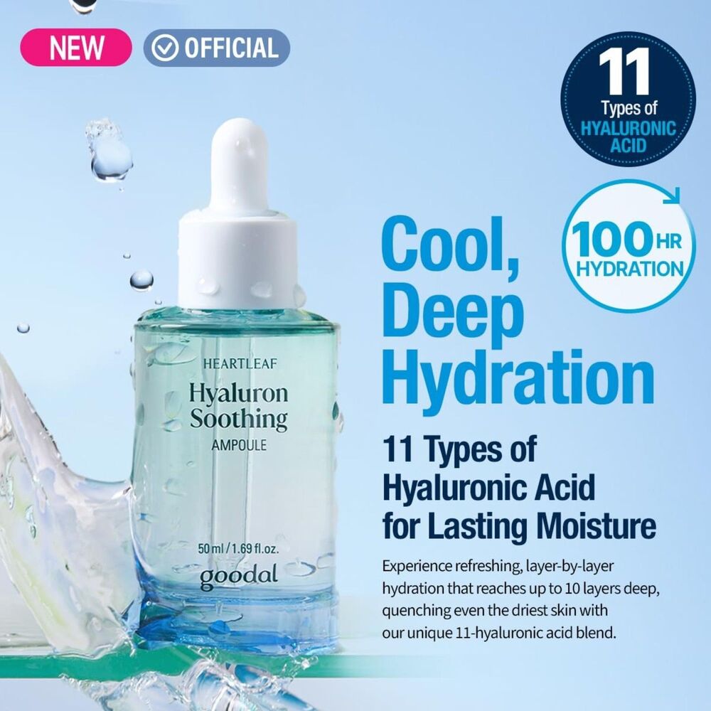 Hydrating Korean Serum - GOODAL Heartleaf Hyaluron Soothing Ampoule – (50ml)
